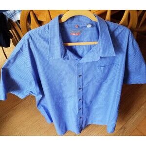 Van Heusen Traveler button down short sleeve shirt blue size 3XL 19 - 191/2 neck